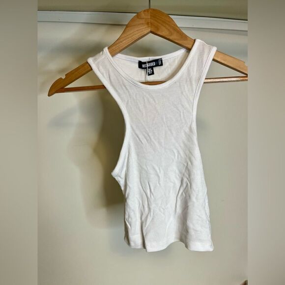 NWT Missguided Racer Front Crop in white Size 4 - Picture 2 of 4